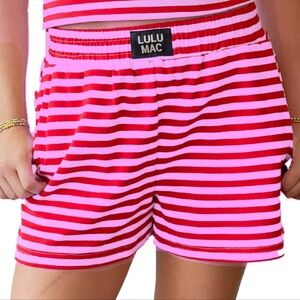 Lulu Mac Pink With Red Stripe Shorts